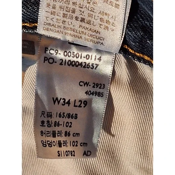 Levis 501 Original Mens Straight Leg Jeans Blue Denim 34x29 NWT Workwear Casual - Picture 15 of 15